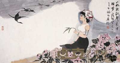 陈清狂 梦残秋声 镜心 53×102cm